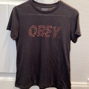 Grey Obey Cheetah T-Shirt
